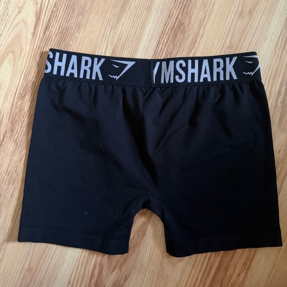 Gymshark Black Seamless High-Waist Bike Shorts with Branded Waistband / Size M - Picture 4 of 5